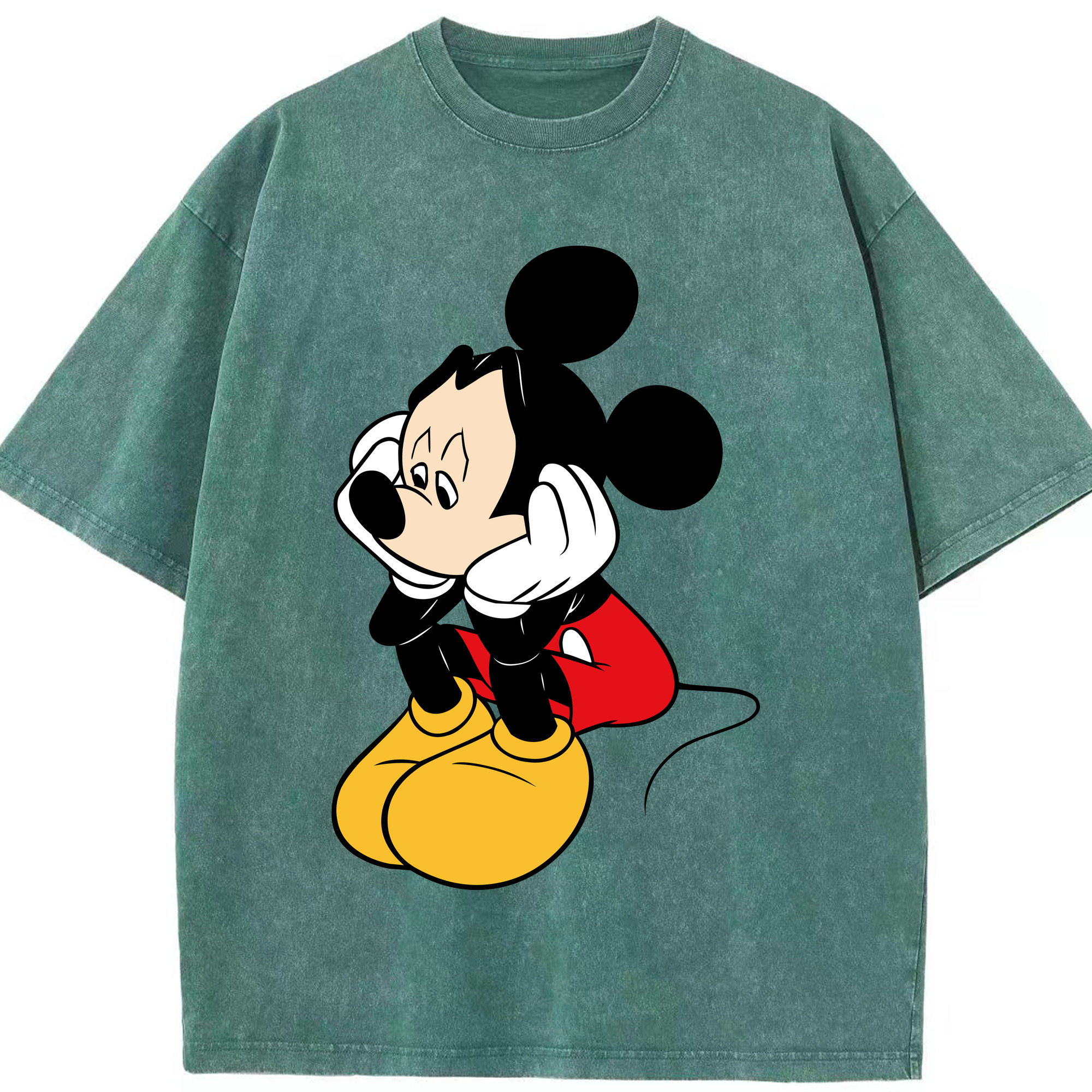 （画像用） ミッキーマウス Mickey Mouse 綿100% ヴィンテージ風 半袖Tシャツ（フロントプリント）